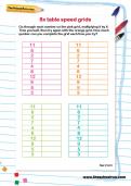 8 times table speed grids worksheet