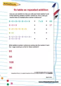 9 times table as repeated addition worksheet
