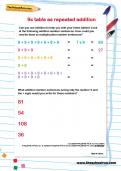 9 times table as repeated addition worksheet
