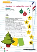 Christmas tree craft activity: count 1-6