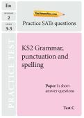 KS2 SATs Grammar, punctuation and spelling TheSchool Run practice paper C