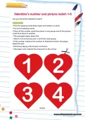 Valentine’s number and picture match 1-6
