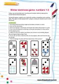 Winter dominoes game: numbers 1-5