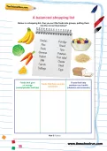 Balanced shopping list Y3 science worksheet