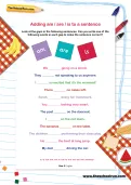 Adding am / are / is to a sentence worksheet