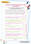 Adding and subtracting multiples of 1000: word problems worksheet