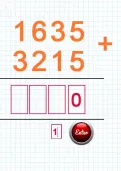 Adding four digit numbers using column addition tutorial