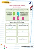 Adding fractions with different denominators worksheet