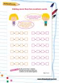 Adding more than two numbers cards worksheet