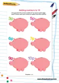 Adding numbers to 10 worksheet