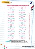 Addition and subtraction facts practice worksheet