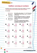 Addition: carrying on numbers worksheet