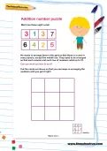 Addition number puzzle worksheet