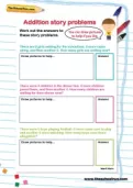 Addition story problems worksheet