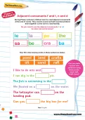 Adjacent consonants f and t, n and d worksheet