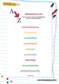 Alphabetical order worksheet