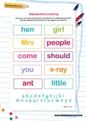 Alphabetical ordering worksheet
