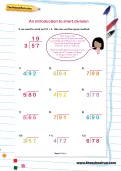 An introduction to short division worksheet