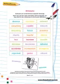 Antonyms worksheet