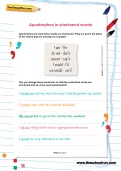Apostrophes in shortened words worksheet