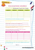 Area and perimeter calculations worksheet