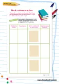 Book reviews practice worksheet