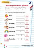 Breaking words into syllables worksheet