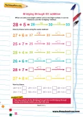 Bridging through 30: addition worksheet
