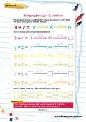 Bridging through 10: addition worksheet
