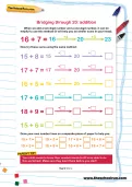 Bridging through 20: addition worksheet