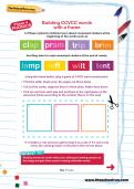 Building CCVCC words with a frame worksheet