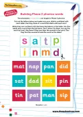 Building Phase 2 phonics words worksheet