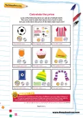 Calculate the price football worksheet