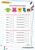 Calculating percentages worksheet