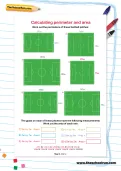 Calculating perimeter and area football worksheet