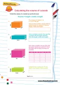 Calculating the volume of cuboids worksheet