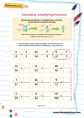 Cancelling (simplifying) fractions worksheet