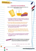 Capacity word problems worksheet