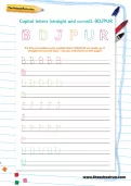 Capital letters (straight and curved) B D J P U R