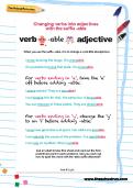 Changing verbs into adjectives with the suffix -able worksheet