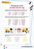 Changing verbs to add -ing and -ed worksheet