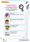 Character detective: emotions and actions worksheet