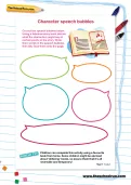 Character speech bubbles woksheet