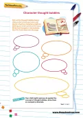 Character thought bubbles worksheet