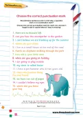 Choose the correct punctuation mark worksheet