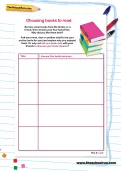 Choosing books to read worksheet