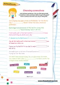 Choosing connectives football worksheet