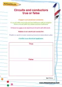 Circuits and conductors true or false worksheet