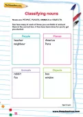 Classifying nouns worksheet