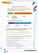 Clauses in a sentence worksheet